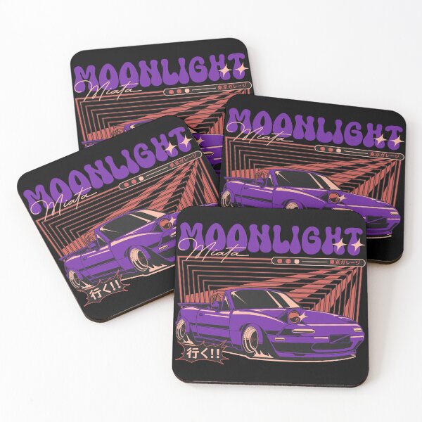 Item preview, Moonlight Miata - JDM Roadster Tokyo Garage Retro Purple Poster designed and sold by Pupung oktavian.