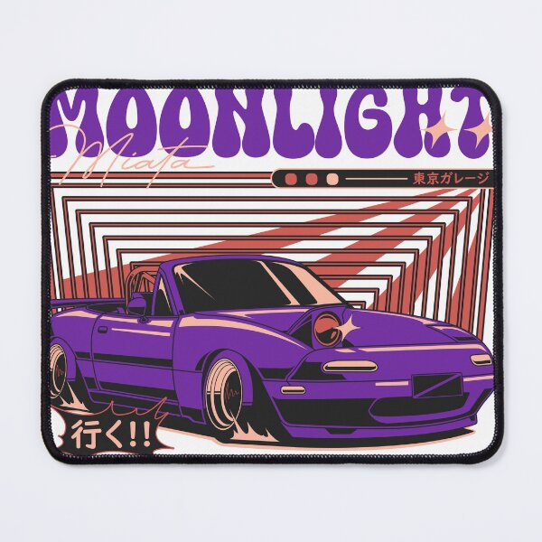 Item preview, Moonlight Miata - JDM Roadster Tokyo Garage Retro Purple Poster designed and sold by Pupung oktavian.