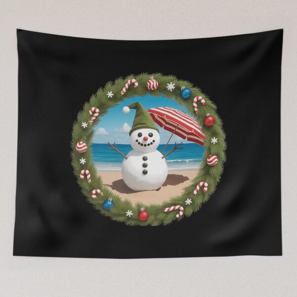 Item preview, Christmas in July Snowman Summer Tropical Beach Vacation designed and sold by TrinaEspinoza.