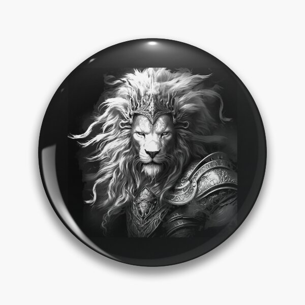 Item preview, Armored Lion Warrior Fantasy Portrait designed and sold by inkoutninja.
