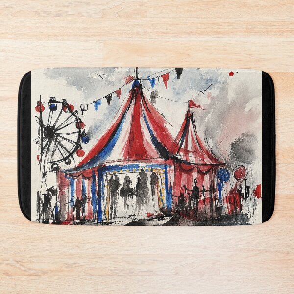 Item preview, Circus Tent Watercolor Sketch designed and sold by eliramaison.