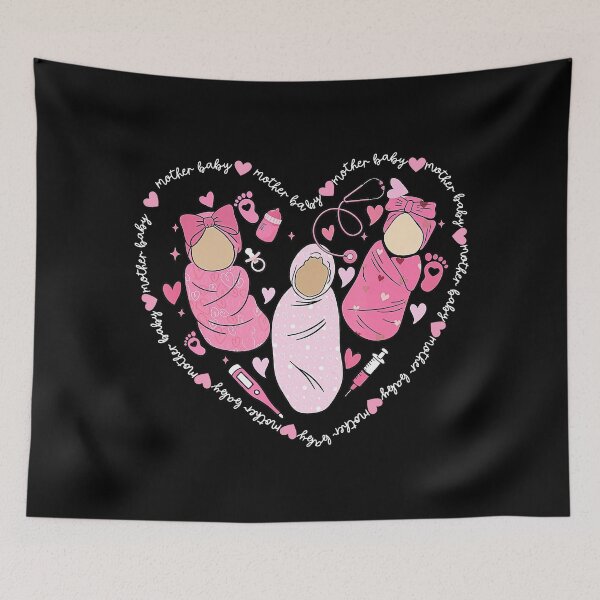 Item preview, Mother Baby Nurse Heart Illustration - Postpartum Care Valentine designed and sold by zamiokaline.