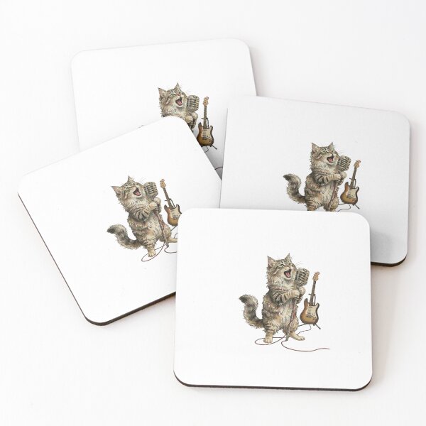 Item preview, Cool Jazz Cat Singer Guitar Illustration designed and sold by laughingshirts.