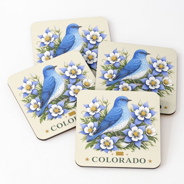 Item preview, Colorado Bluebird & Columbine Homage designed and sold by The-Drip-Studio.