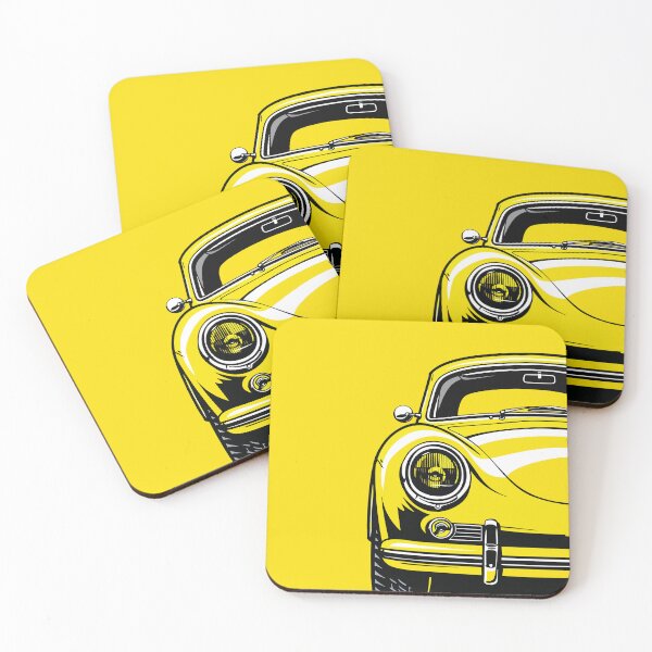 Item preview, Yellow Classic Compact Car Front View Art designed and sold by RamyGallery.