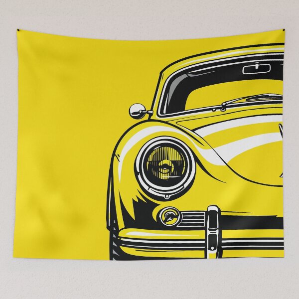Item preview, Yellow Classic Compact Car Front View Art designed and sold by RamyGallery.