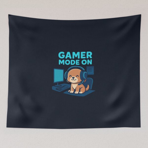 Item preview, Gamer Mode On Cute Dog Setup designed and sold by Noxivora.