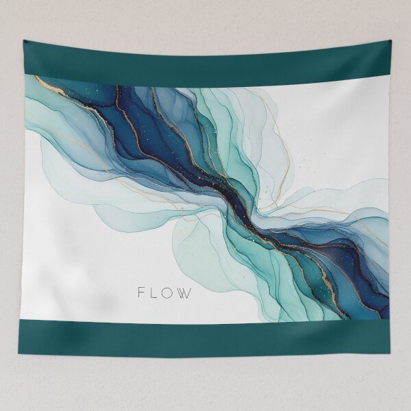 Item preview, Flow Abstract Fluid Art Spiritual Design with Gold Accents designed and sold by Osmose-Studio.