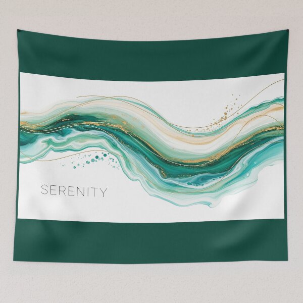 Item preview, Serenity Abstract Ocean Wave Fluid Art Spiritual Design designed and sold by Osmose-Studio.