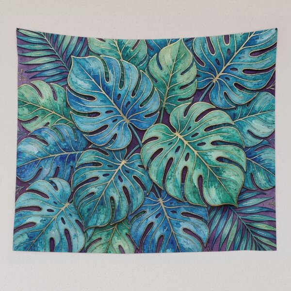 Item preview, Blue and Green Tropical Leaves designed and sold by GraphicsClub.