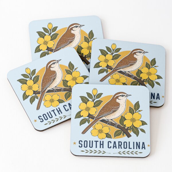 Item preview, South Carolina Wren & Yellow Jessamine Homage designed and sold by The-Drip-Studio.