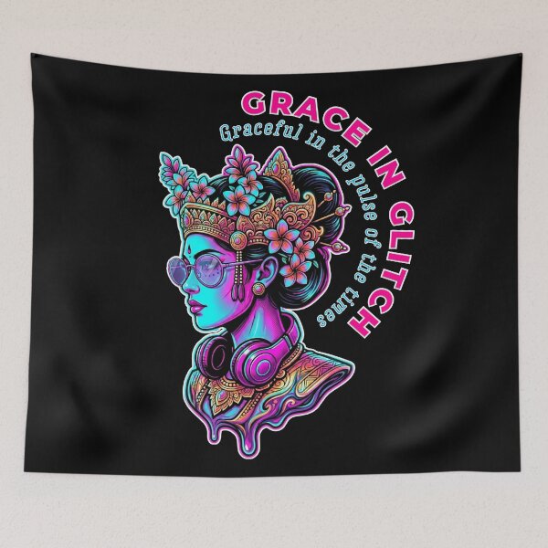 Item preview, Grace in Glitch | Neon Balinese Legong Dance Cyberpunk Goddess Traditional designed and sold by Khanz4Design.