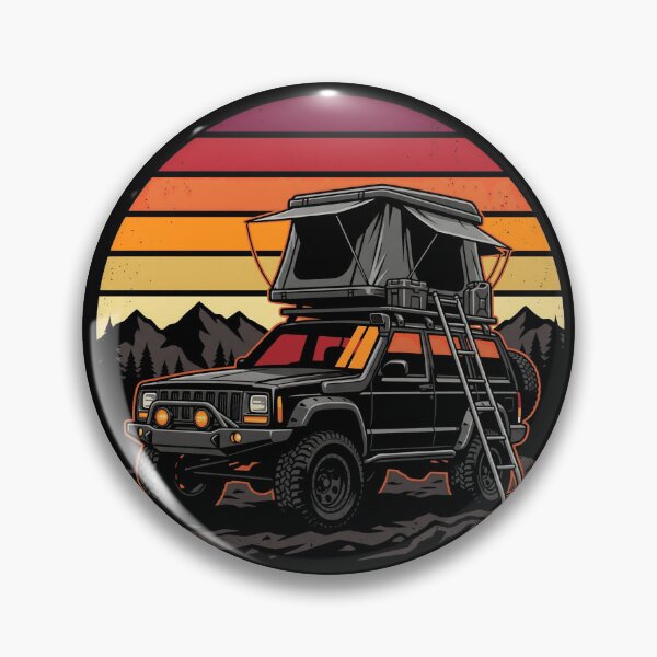 Item preview, Retro Sunset Cherokee XJ Overlanding - Rooftop Tent Off-Road Adventure designed and sold by Off-Road-Zone.