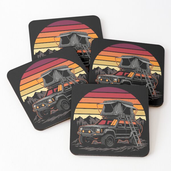 Item preview, Retro Sunset Cherokee XJ Overlanding - Rooftop Tent Off-Road Adventure designed and sold by Off-Road-Zone.