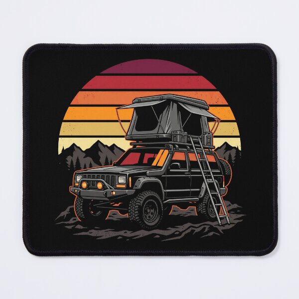 Item preview, Retro Sunset Cherokee XJ Overlanding - Rooftop Tent Off-Road Adventure designed and sold by Off-Road-Zone.