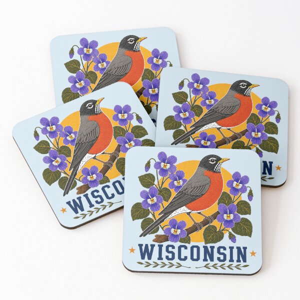Item preview, Wisconsin Robin & Wood Violet Homage designed and sold by The-Drip-Studio.