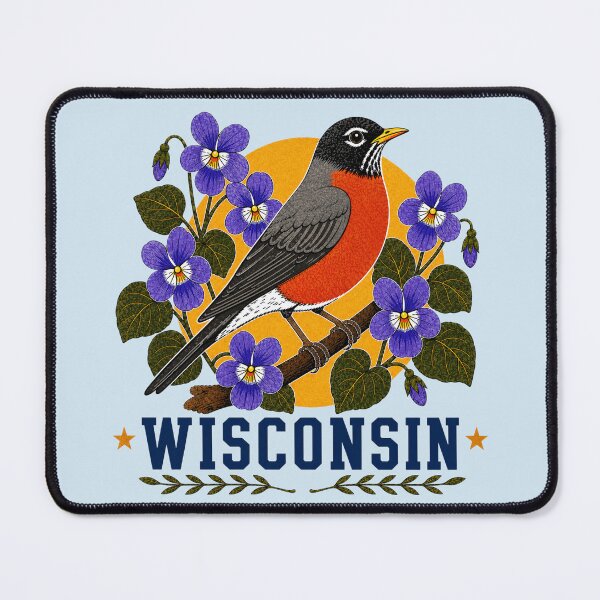 Item preview, Wisconsin Robin & Wood Violet Homage designed and sold by The-Drip-Studio.