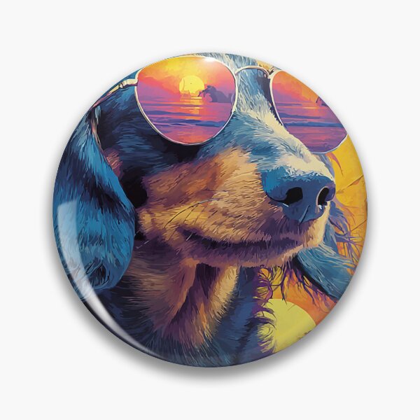 Item preview, Dachshund with Sunglasses Sunset Beach Tropical Dog Summer designed and sold by Littermin.