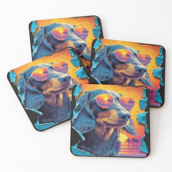 Item preview, Dachshund with Sunglasses Sunset Beach Tropical Dog Summer designed and sold by Littermin.
