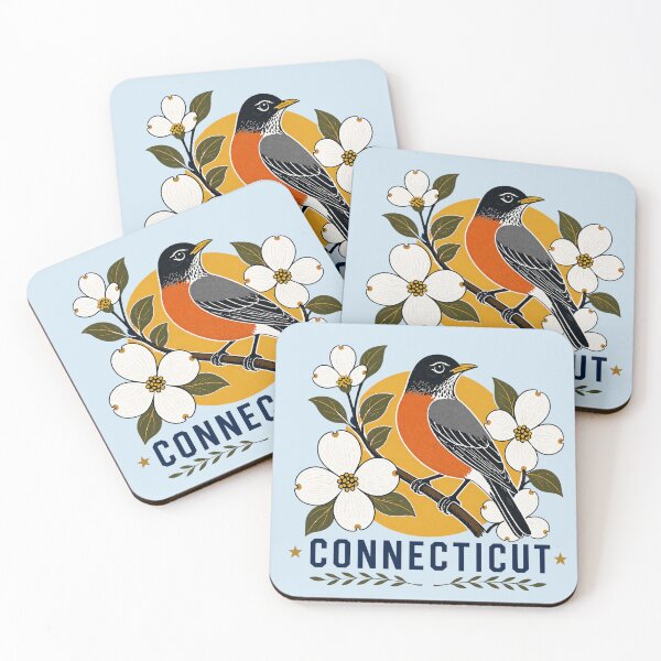 Item preview, Connecticut Robin & Dogwood Heritage Emblem designed and sold by The-Drip-Studio.