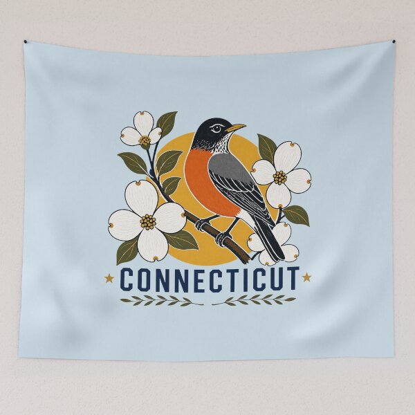 Item preview, Connecticut Robin & Dogwood Heritage Emblem designed and sold by The-Drip-Studio.