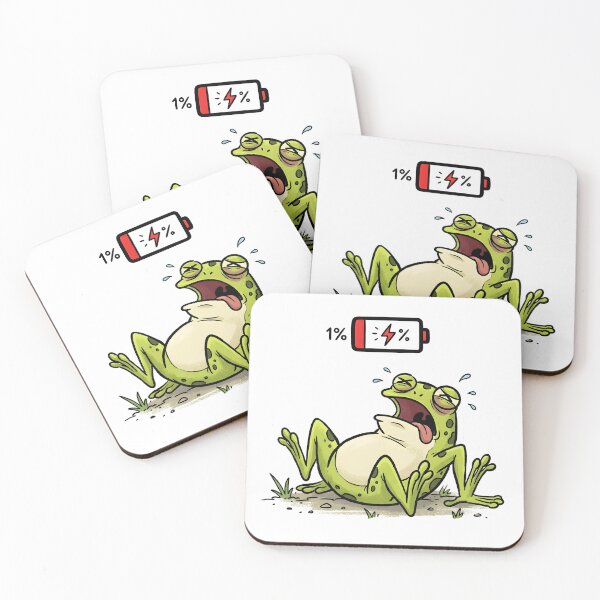Item preview, Low Battery Frog Meme Sticker designed and sold by OVERRIDESTUDIOS.