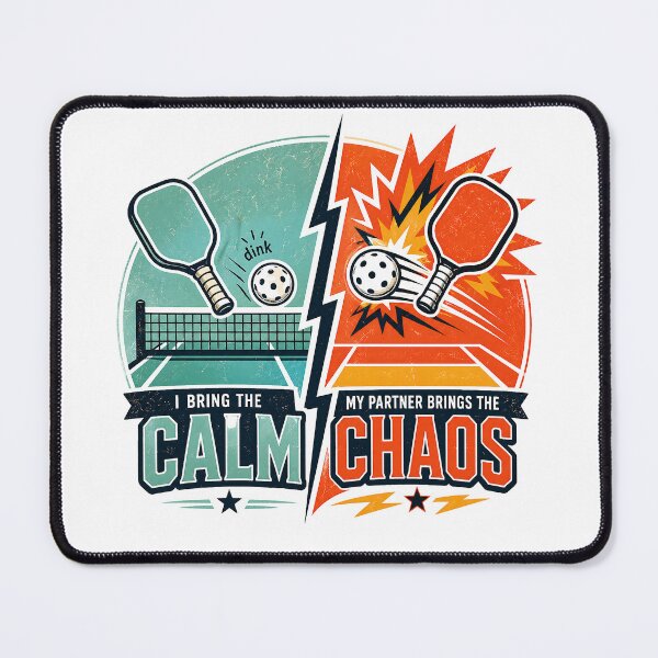 Item preview, Funny Retro Pickleball Doubles Partner Gift Calm vs Chaos designed and sold by ExprezzDesigns.