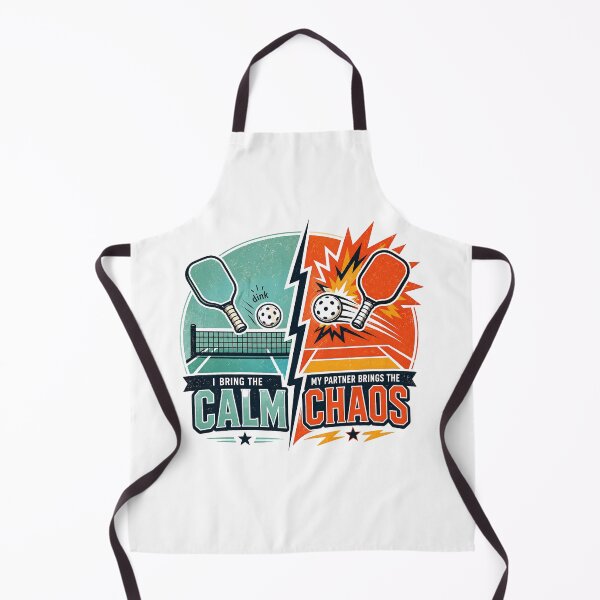 Item preview, Funny Retro Pickleball Doubles Partner Gift Calm vs Chaos designed and sold by ExprezzDesigns.