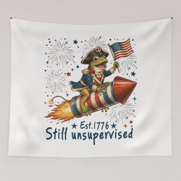 Item preview, American 250th Anniversary 250 years Funny Frog 4th of July designed and sold by schoolofbullies.