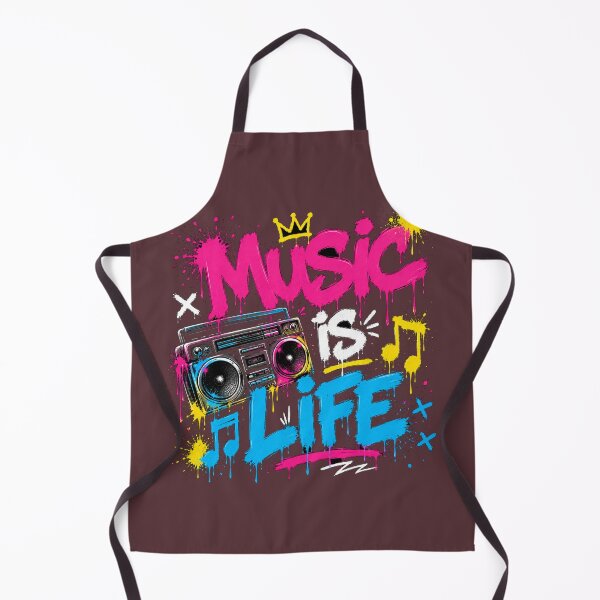 Item preview, Title: MUSIC IS LIFE Graffiti Boombox Tee | Neon Streetwear designed and sold by JustResultsCo.