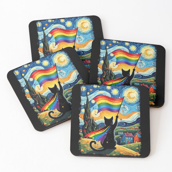 Item preview, starry night cat LGBT designed and sold by schoolofbullies.