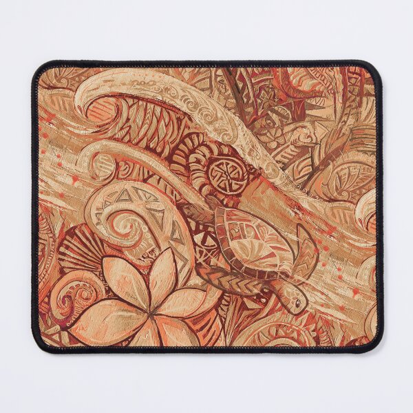 Item preview, Vintage Polynesian Sea Turtle Tribal Pattern Painting designed and sold by sunnthreads.