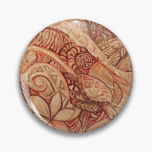 Item preview, Vintage Polynesian Sea Turtle Tribal Pattern Painting designed and sold by sunnthreads.