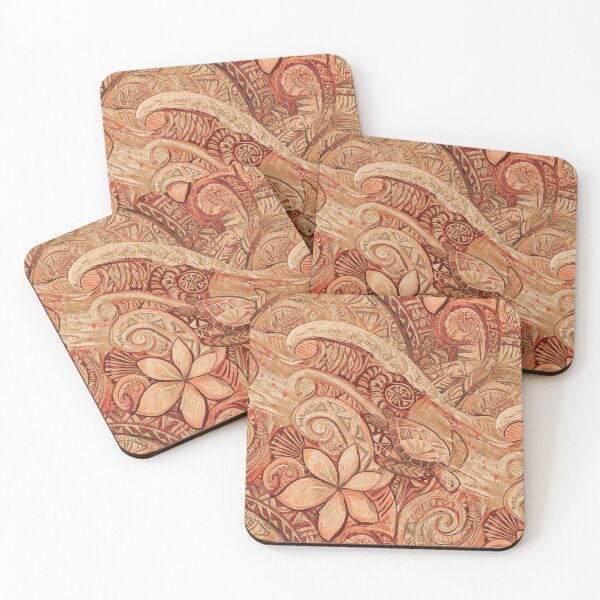 Item preview, Vintage Polynesian Sea Turtle Tribal Pattern Painting designed and sold by sunnthreads.