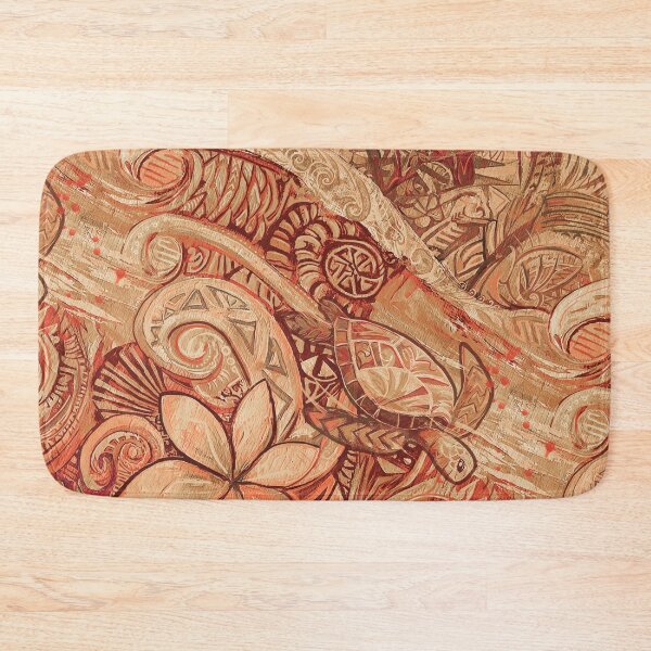 Item preview, Vintage Polynesian Sea Turtle Tribal Pattern Painting designed and sold by sunnthreads.