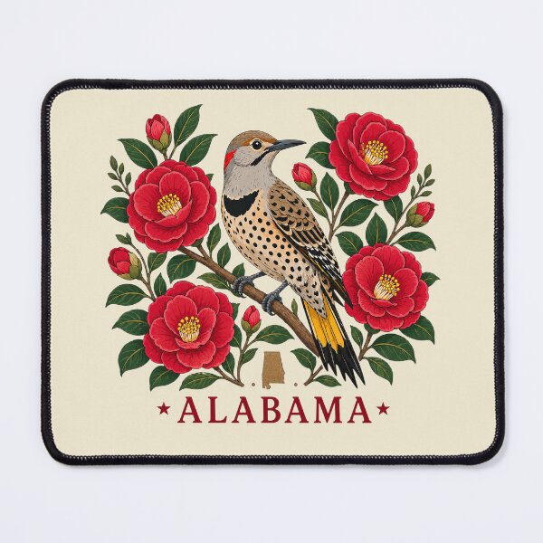 Item preview, Alabama Yellowhammer & Camellia Floral State Emblem designed and sold by The-Drip-Studio.