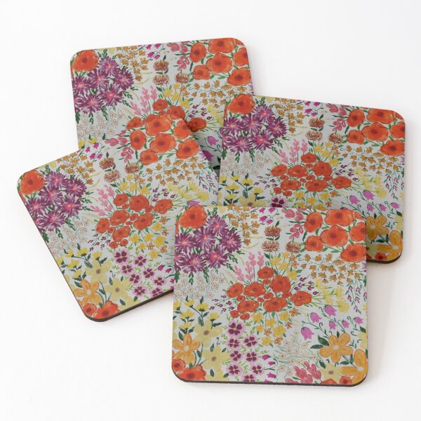 Item preview, Boho Wildflower Meadow Pattern Retro Floral Garden Print. designed and sold by PrajaktaPathak.