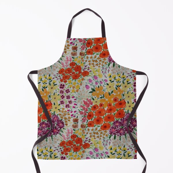 Item preview, Boho Wildflower Meadow Pattern Retro Floral Garden Print. designed and sold by PrajaktaPathak.