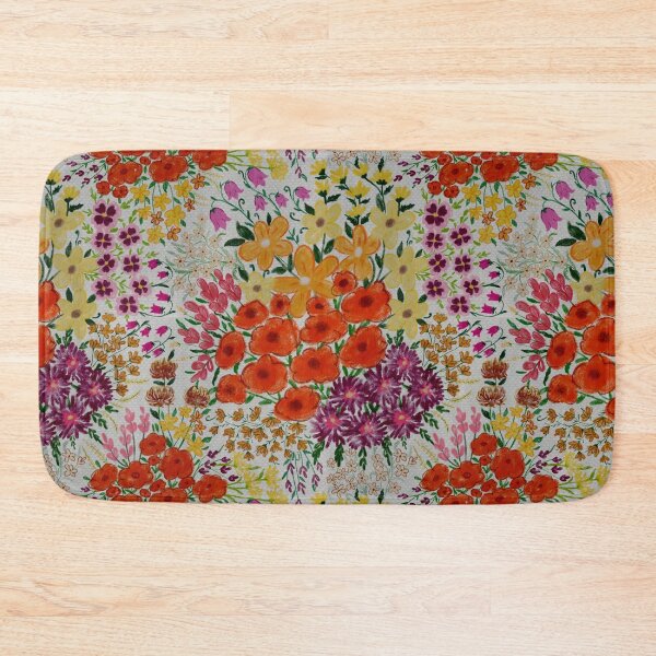 Item preview, Boho Wildflower Meadow Pattern Retro Floral Garden Print. designed and sold by PrajaktaPathak.