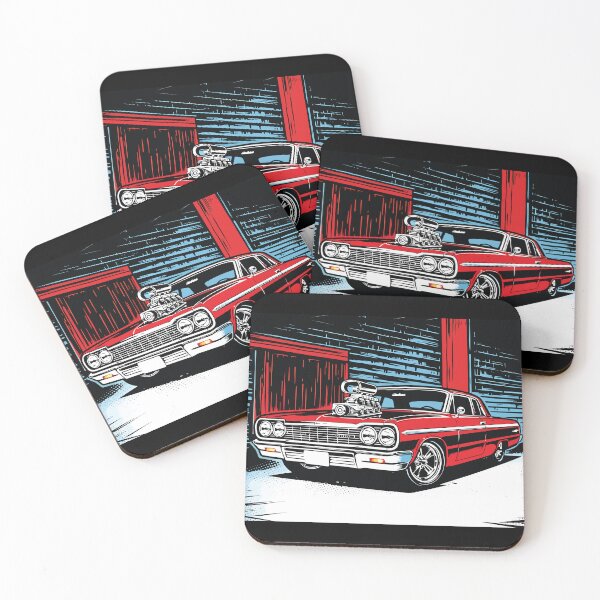 Item preview, Red Classic Muscle Car Supercharged Engine Art designed and sold by RamyGallery.