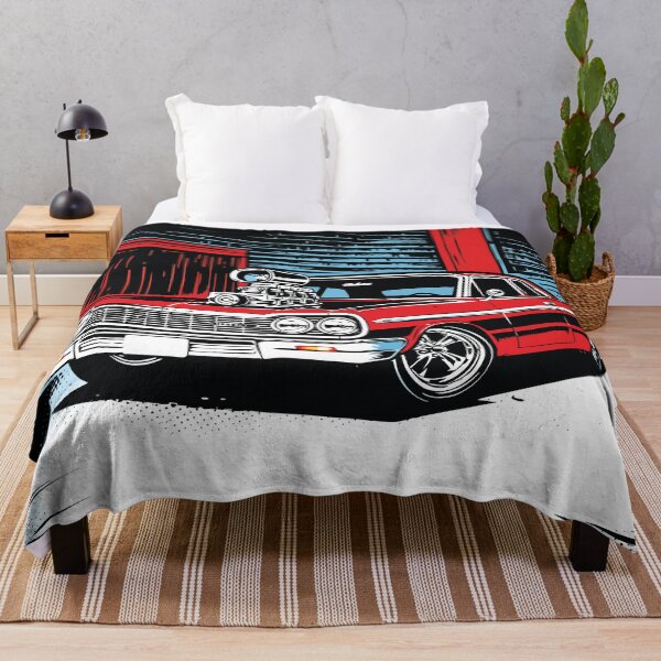 Item preview, Red Classic Muscle Car Supercharged Engine Art designed and sold by RamyGallery.