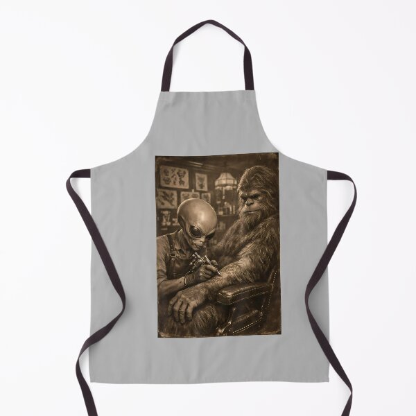 Item preview, Alien Tattooing Bigfoot. Funny Cryptid UFO Sasquatch Lover designed and sold by mjohnson9.