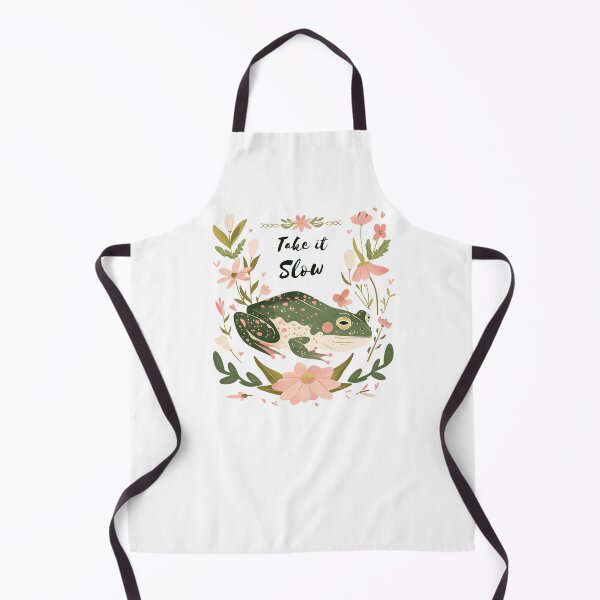 Item preview, Take It Slow Frog Illustration – Cottagecore Floral Aesthetic Cute Frog Art designed and sold by JaiSoftStudio.