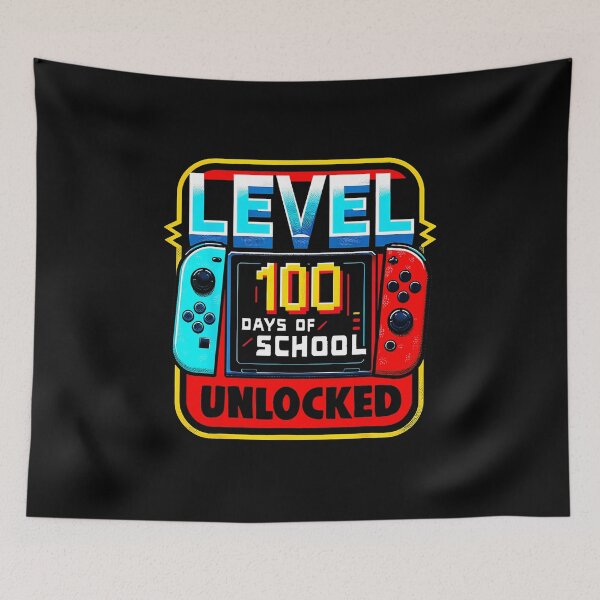 Item preview, Level 100 Days of School Unlocked - Retro Game Badge designed and sold by FGTV2021.
