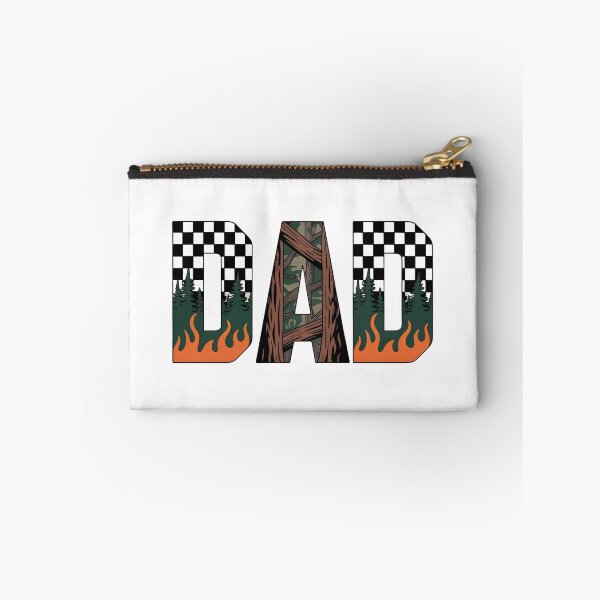 Item preview, Dad Woodland Camo Checkered Fire Graphic T-Shirt Design designed and sold by FestivityFinds.