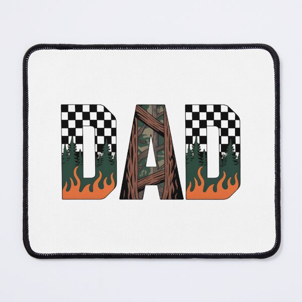 Item preview, Dad Woodland Camo Checkered Fire Graphic T-Shirt Design designed and sold by FestivityFinds.