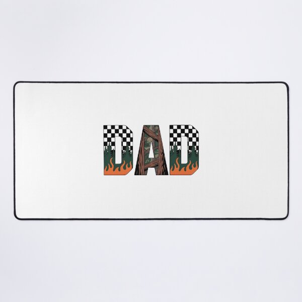 Item preview, Dad Woodland Camo Checkered Fire Graphic T-Shirt Design designed and sold by FestivityFinds.