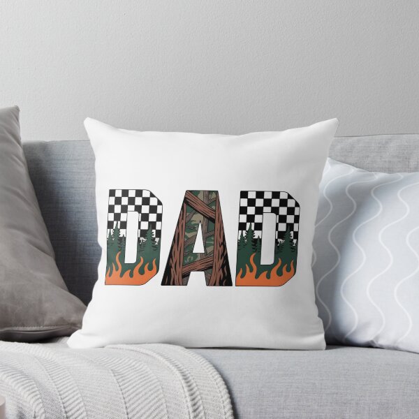 Item preview, Dad Woodland Camo Checkered Fire Graphic T-Shirt Design designed and sold by FestivityFinds.