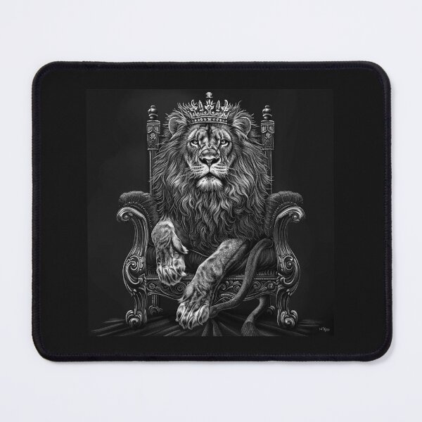Item preview, Crowned Lion King on Throne designed and sold by inkoutninja.