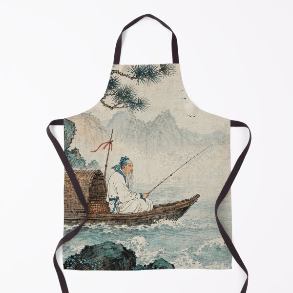 Aperçu de l'œuvre Peinture à l'encre asiatique traditionnelle représentant un pêcheur créée et vendue par eliramaison.